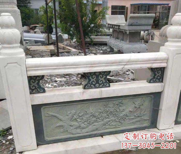 南阳园林景观大理石桥栏板石雕 (2)