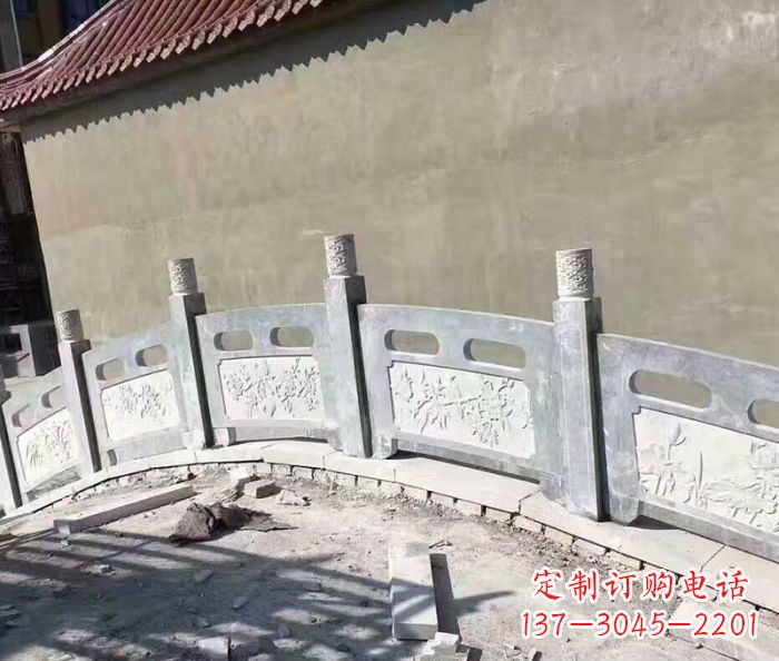 南阳园林景观大理石桥栏板石雕 (5)