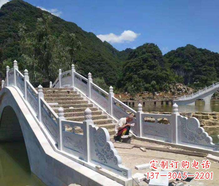 南阳园林景观大理石桥栏板石雕_1