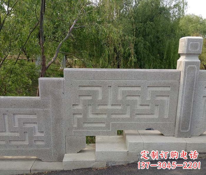 南阳园林景观大理石桥栏板石雕 (7)