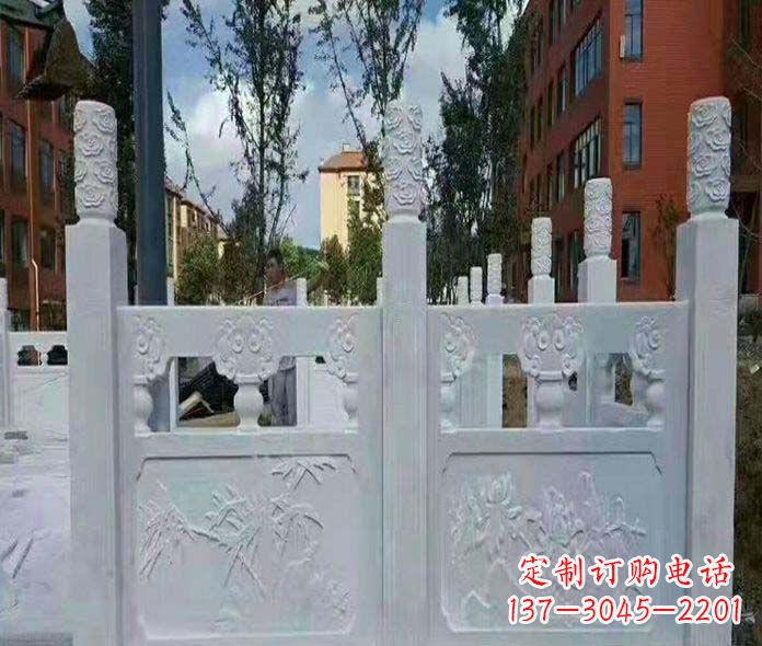 南阳园林景观大理石桥栏板石雕_2