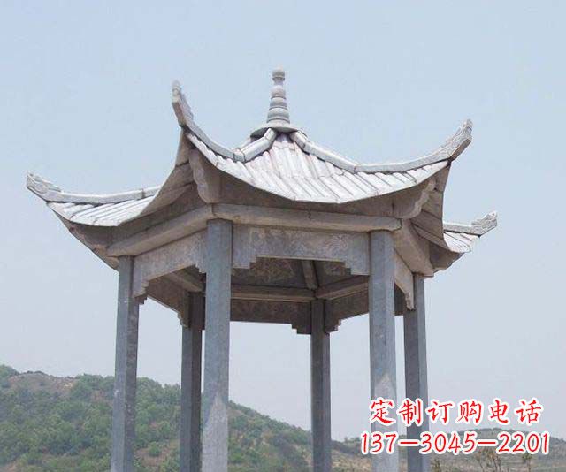 南阳园林景观单层石雕凉亭 (2)