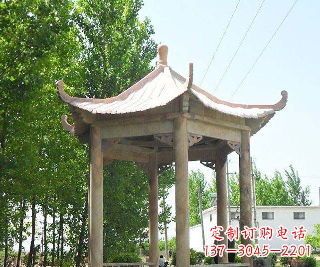 南阳园林景观单层石雕凉亭