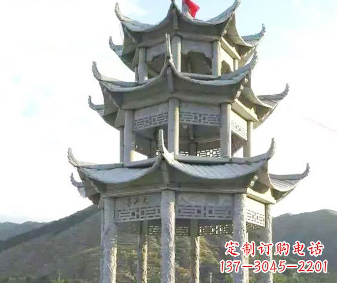 南阳园林景观多层凉亭石雕 (3)