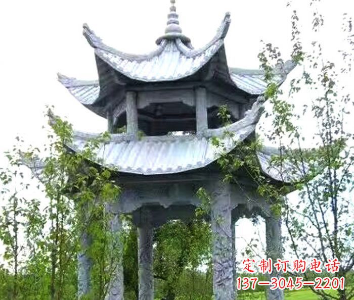 南阳园林景观仿古六角石凉亭