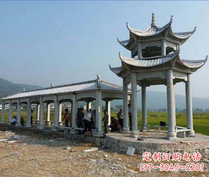 南阳园林景观仿古石雕长廊凉亭