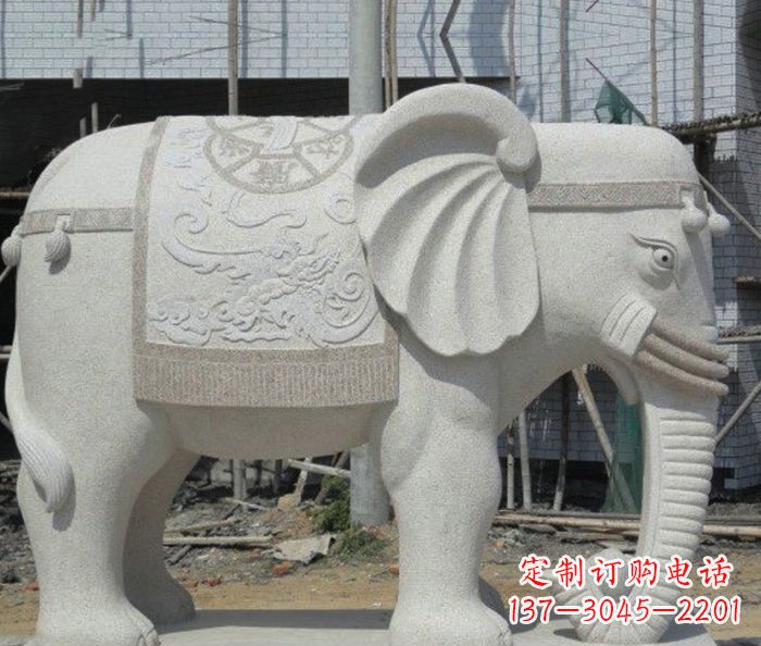 南阳园林景观驮宝大象石雕 (2)