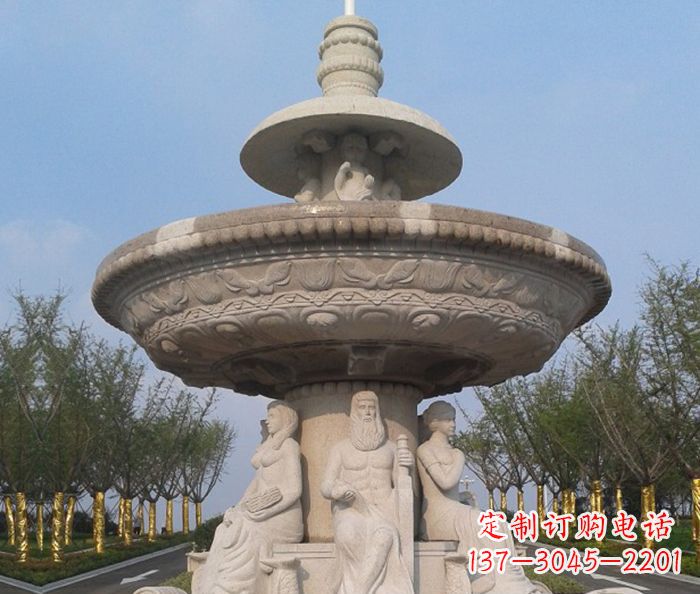 南阳园林景观西方人物喷泉石雕 (2)