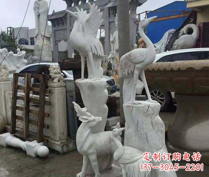 南阳园林景观仙鹤石雕