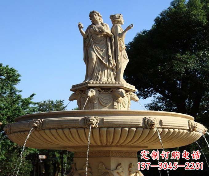 南阳园林景观西方人物喷泉石雕