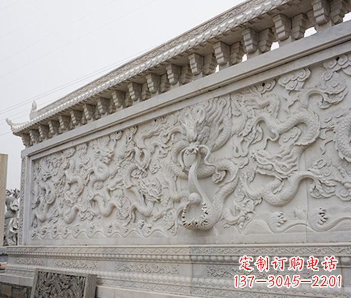 南阳园林九龙壁石雕影壁 (5)