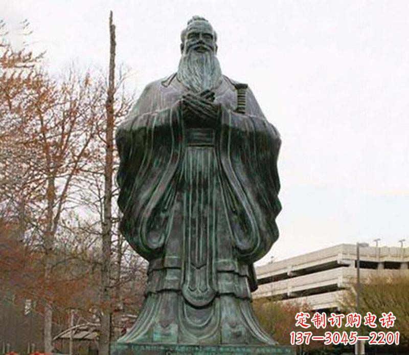 南阳园林老子人物铜雕
