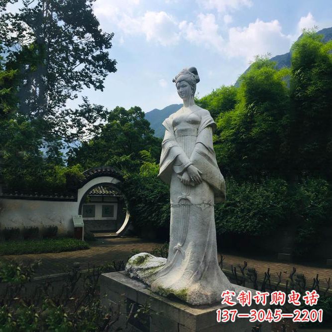 南阳园林历史名人塑像王昭君汉白玉雕塑