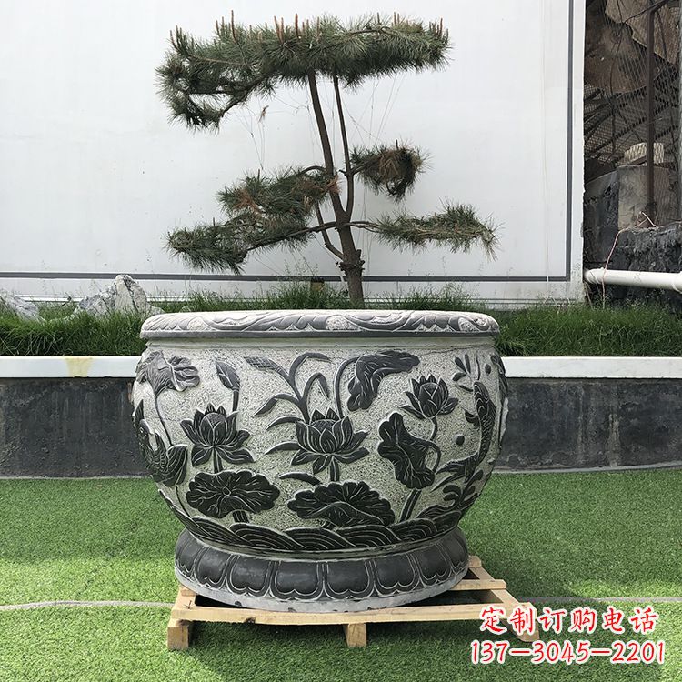 南阳园林石雕水缸