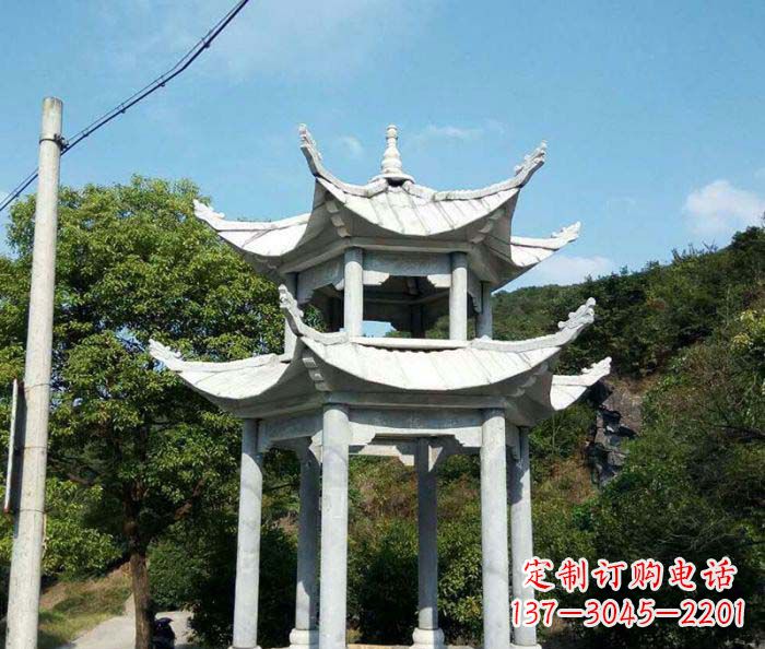 南阳园林双层凉亭石雕