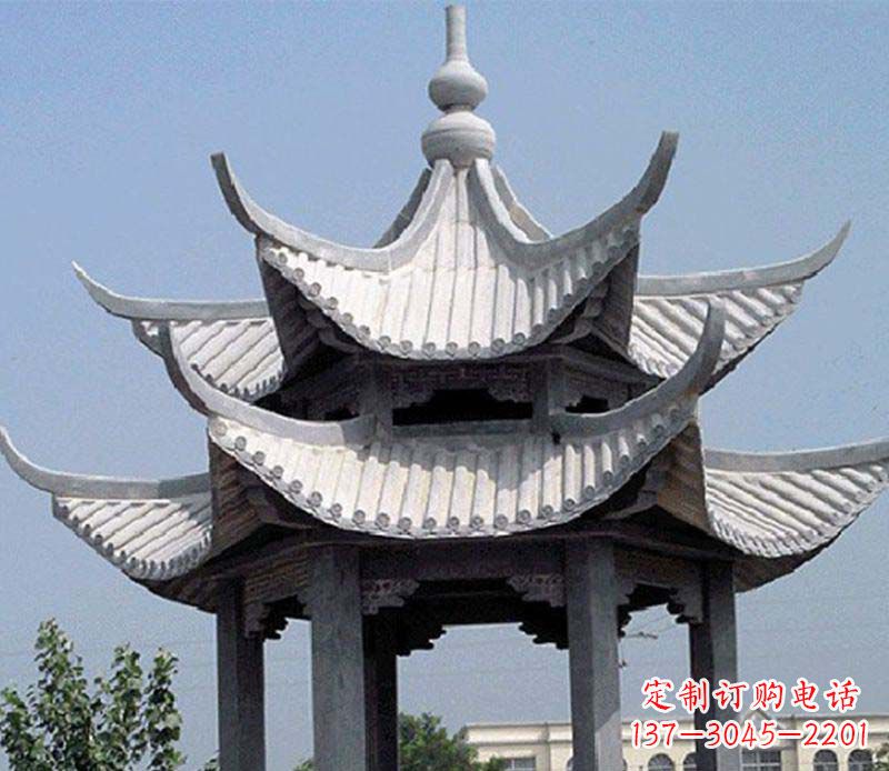 南阳园林双层石凉亭景观石雕