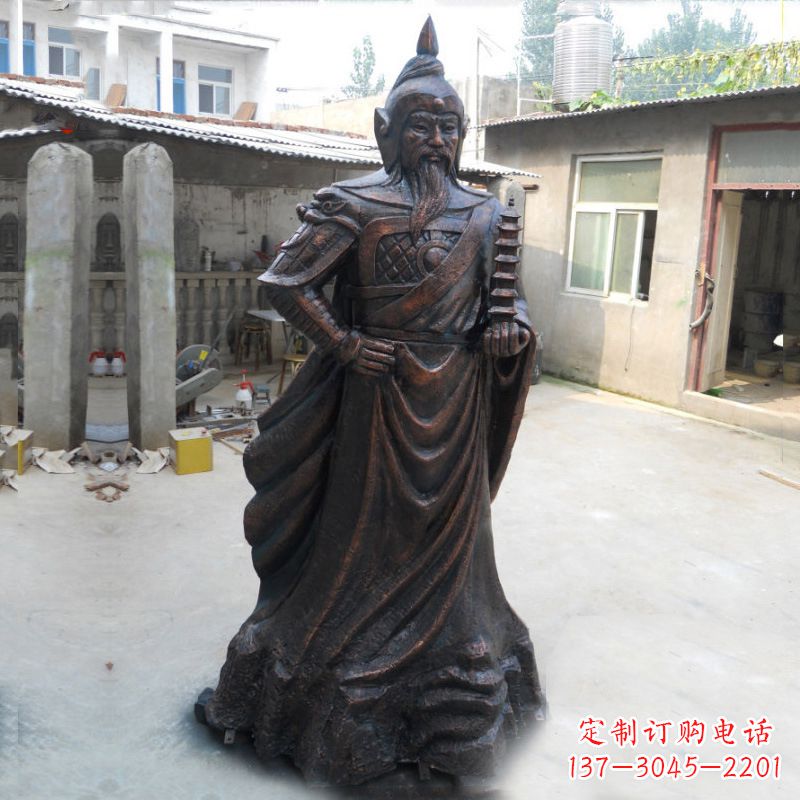 南阳战神托塔天王李靖铸铜雕塑
