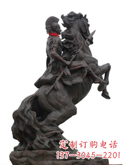 南阳战士与马 铸铜雕塑