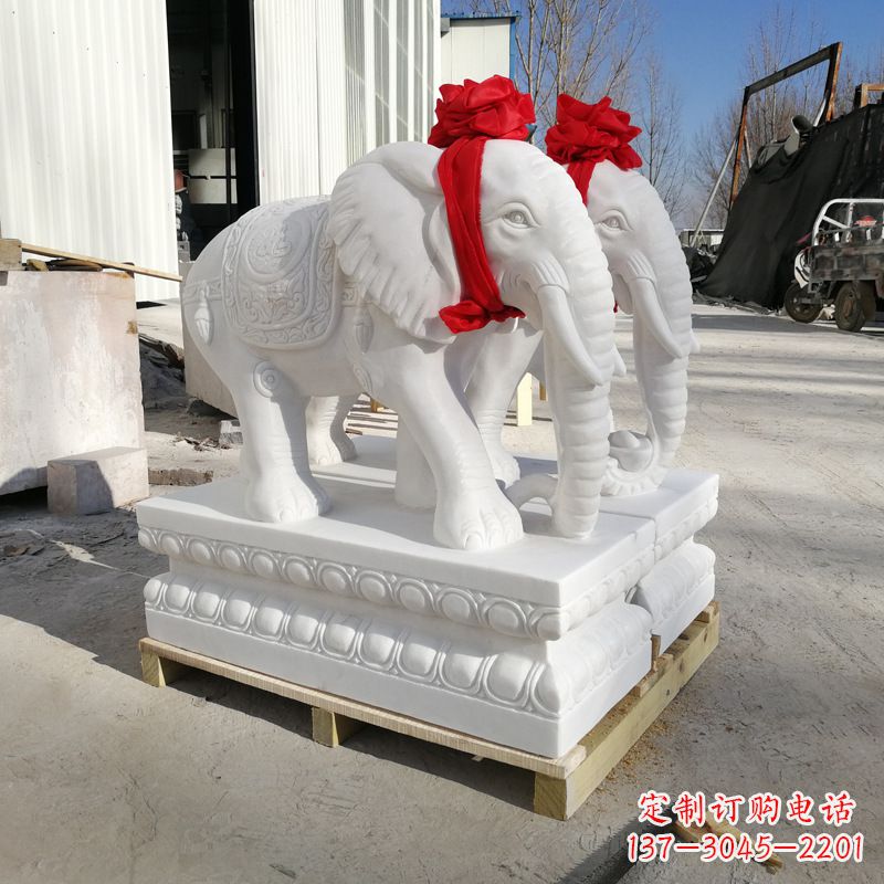 南阳招财大象石雕摆门口