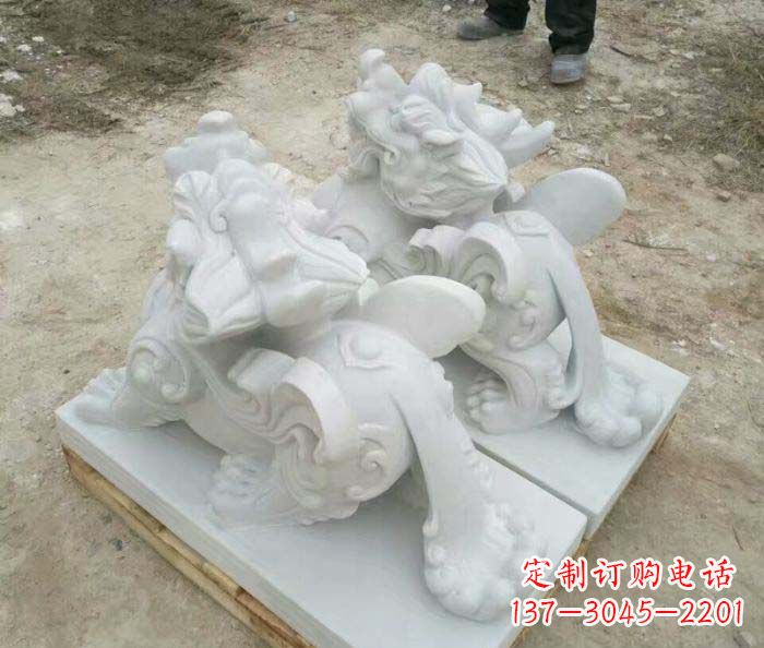南阳招财进宝立式貔貅门口石雕