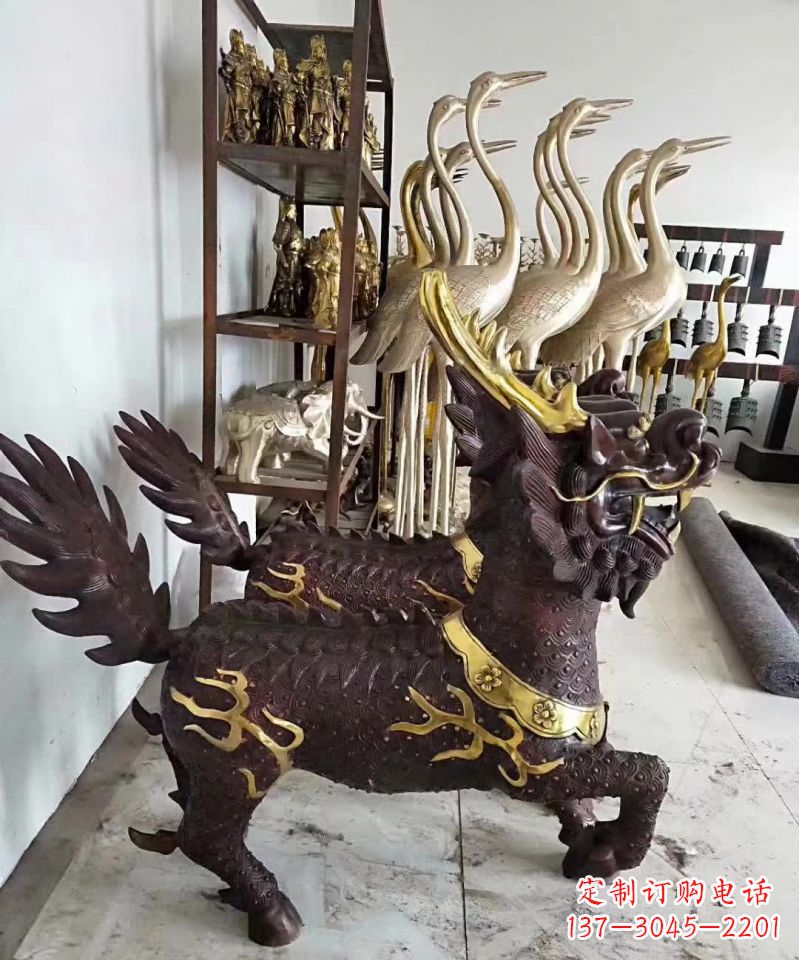 南阳招财纳福麒麟铜雕