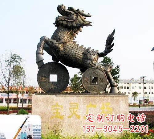 南阳招财麒麟铜雕