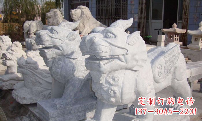 南阳招财神兽大理石貔貅石雕