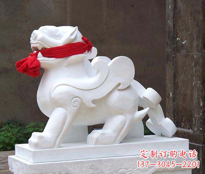 南阳招财神兽汉白玉貔貅石雕