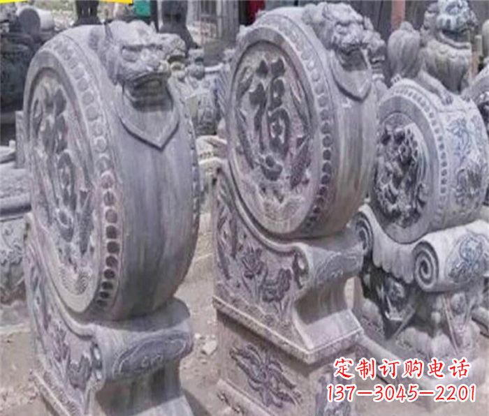 南阳招财石门墩仿古抱鼓石