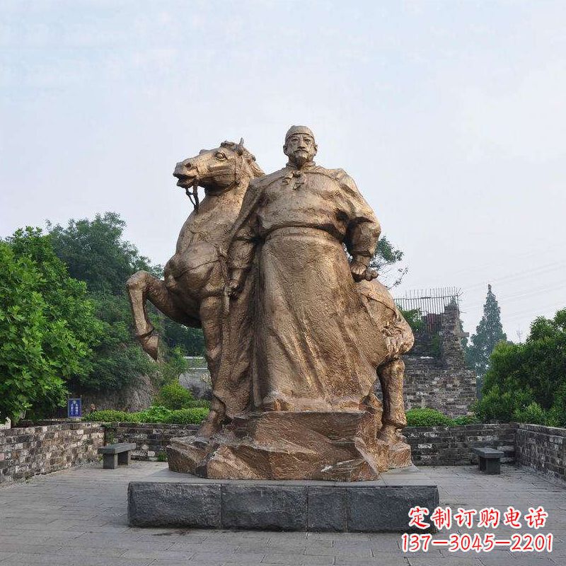 南阳中国历史名人明太祖朱元璋铜雕像