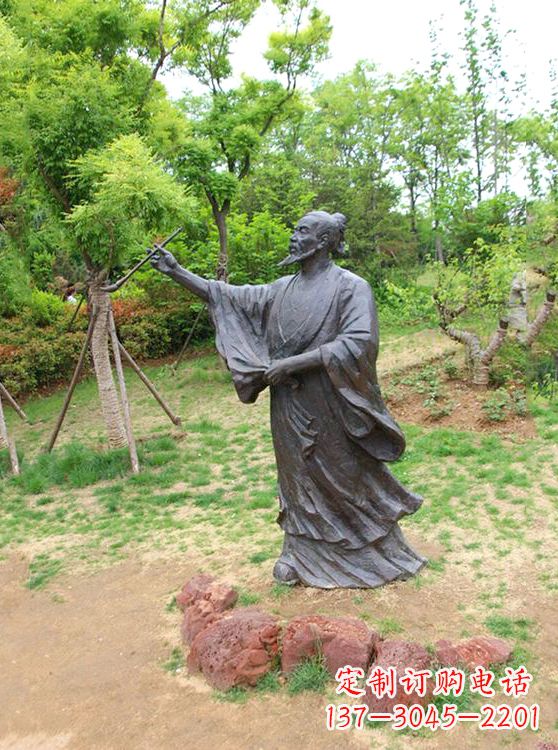 南阳中国历史名人唐代著名绘画大师吴道子铜雕塑