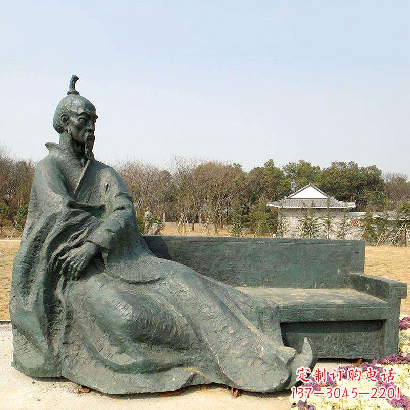 南阳中国明末清初知名画家八大山人（朱耷）雕塑塑像-公园历史名人铜雕像
