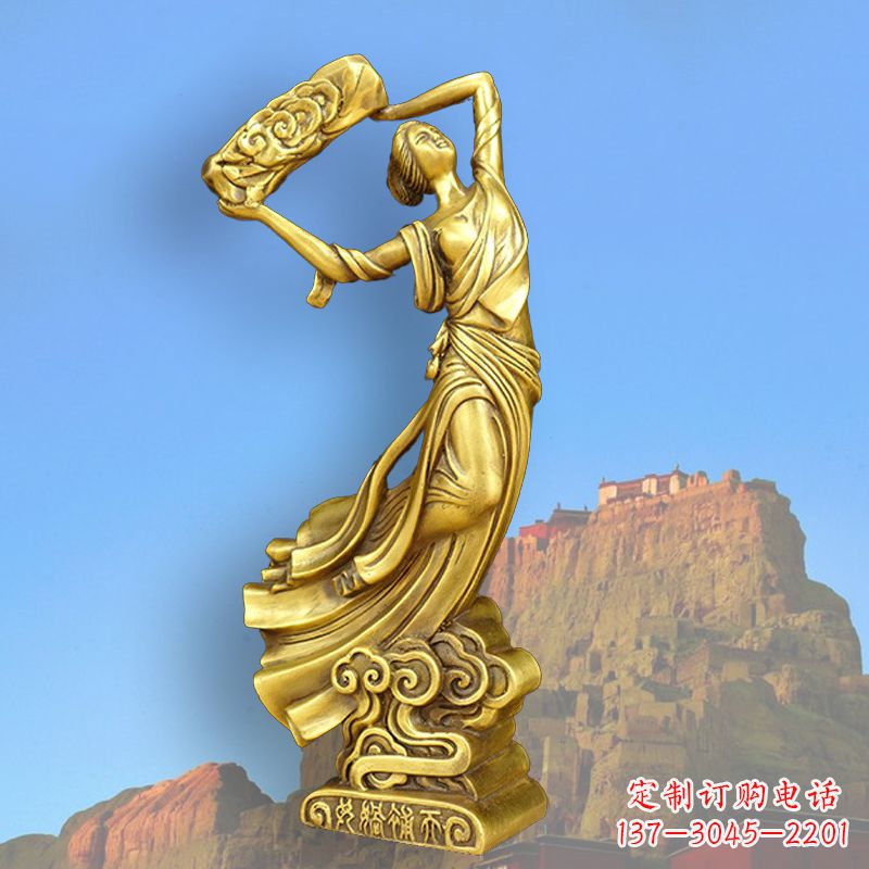 南阳中国上古传说“女娲补天”铸铜雕塑