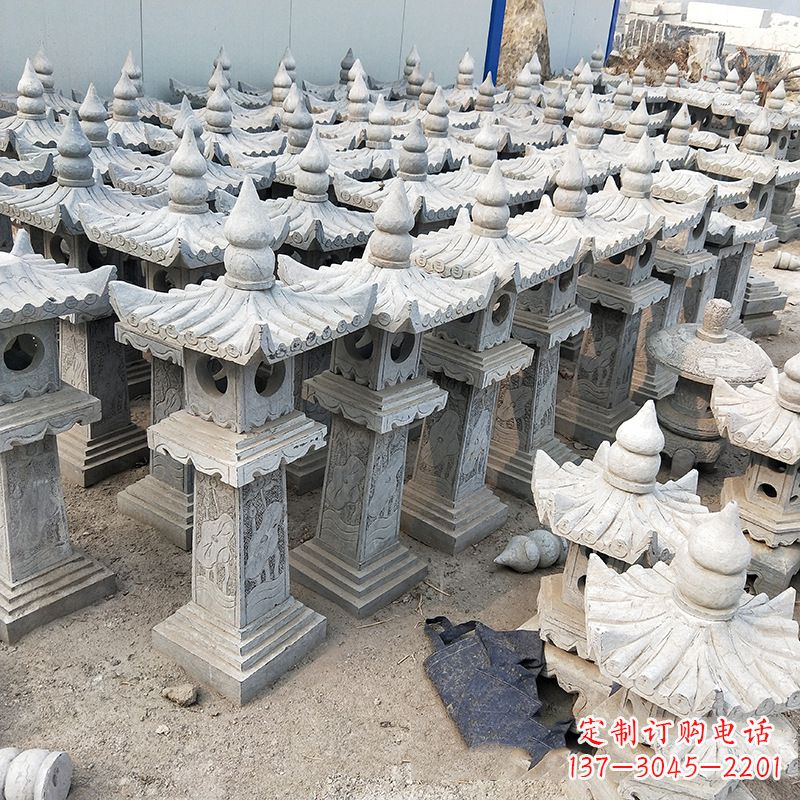 南阳中式青石灯笼雕塑