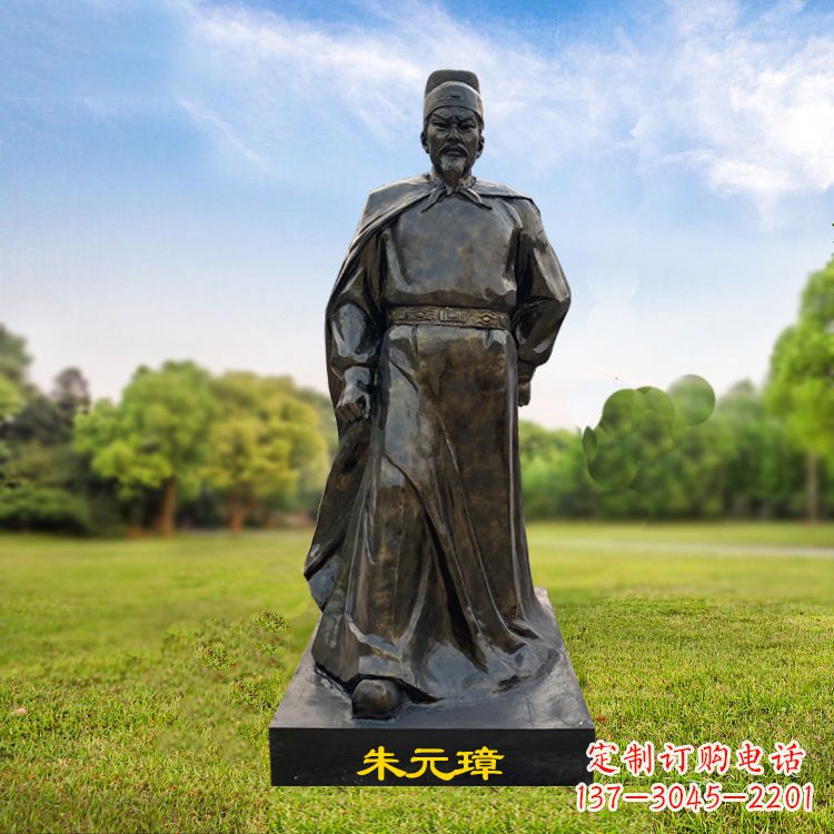 南阳朱元璋玻璃钢仿铜雕塑