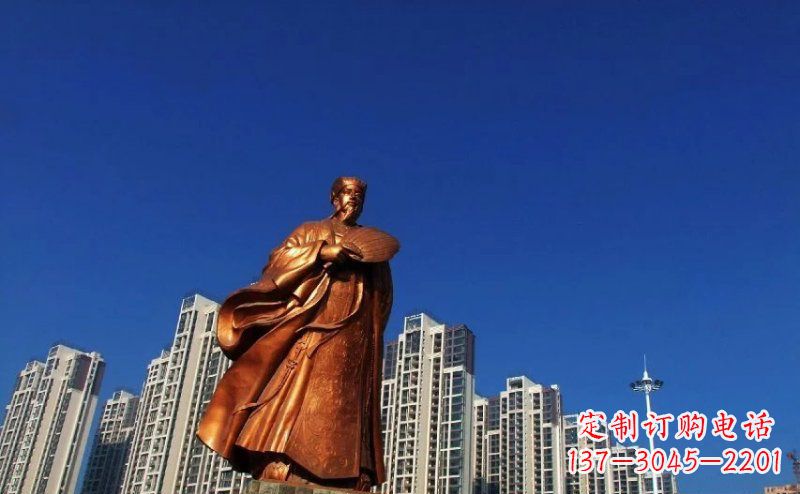 南阳诸葛亮古代名人铜雕 (2)