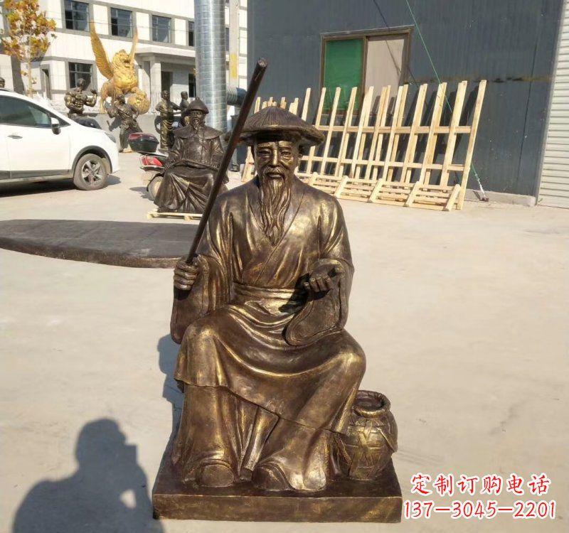 南阳铸铜姜太公钓鱼