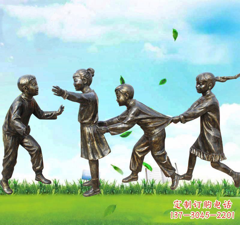 南阳铸铜老鹰捉小鸡儿童
