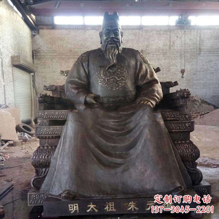 南阳铸铜明太祖雕塑