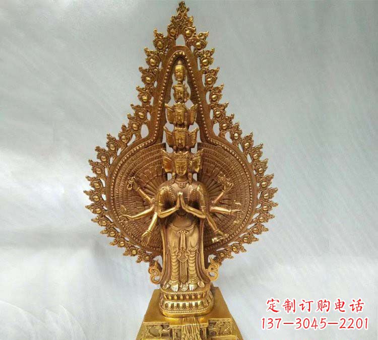 南阳铸铜千手观音寺庙佛像