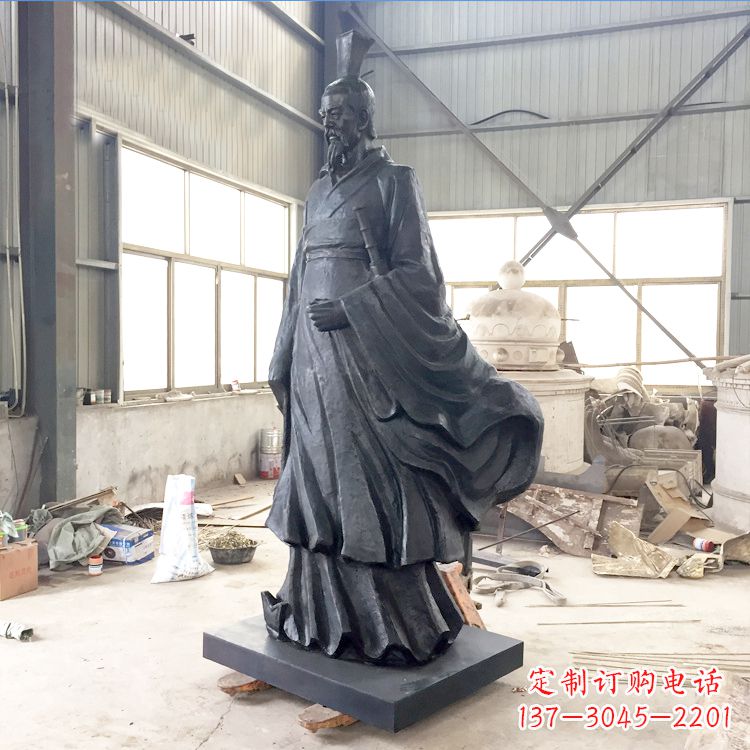 南阳铸铜屈原雕塑