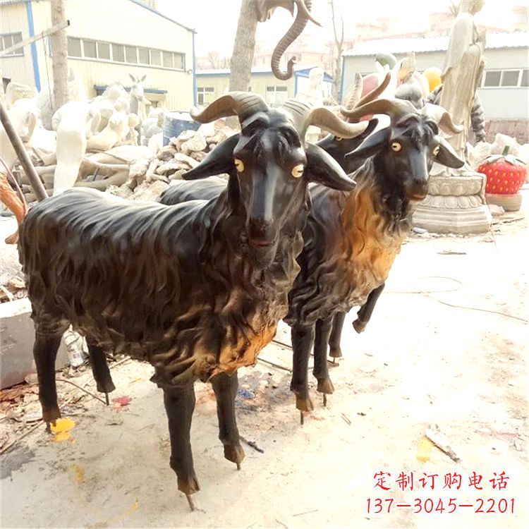 南阳铸铜山羊雕塑