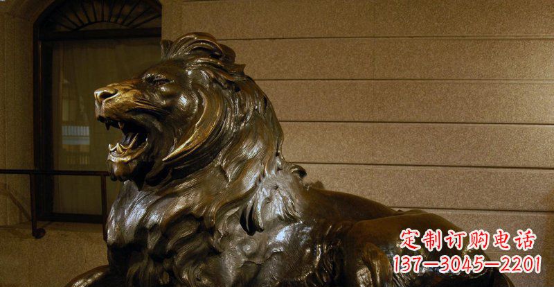 南阳铸铜狮子铜雕 (2)