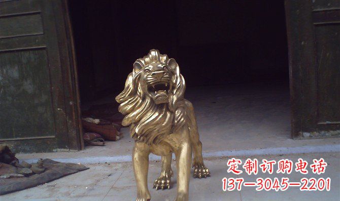 南阳铸铜狮子西洋狮子铜雕