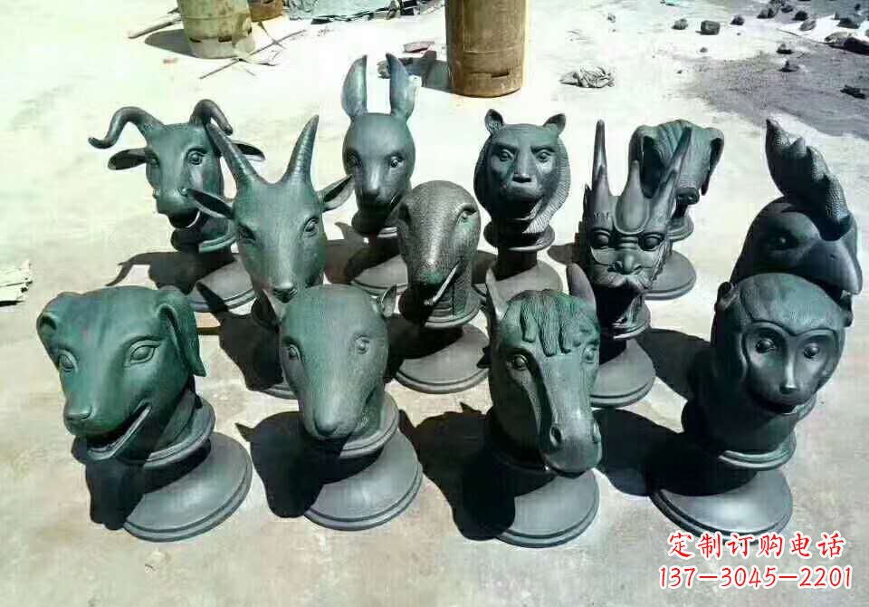 南阳铸铜十二生肖动物雕塑