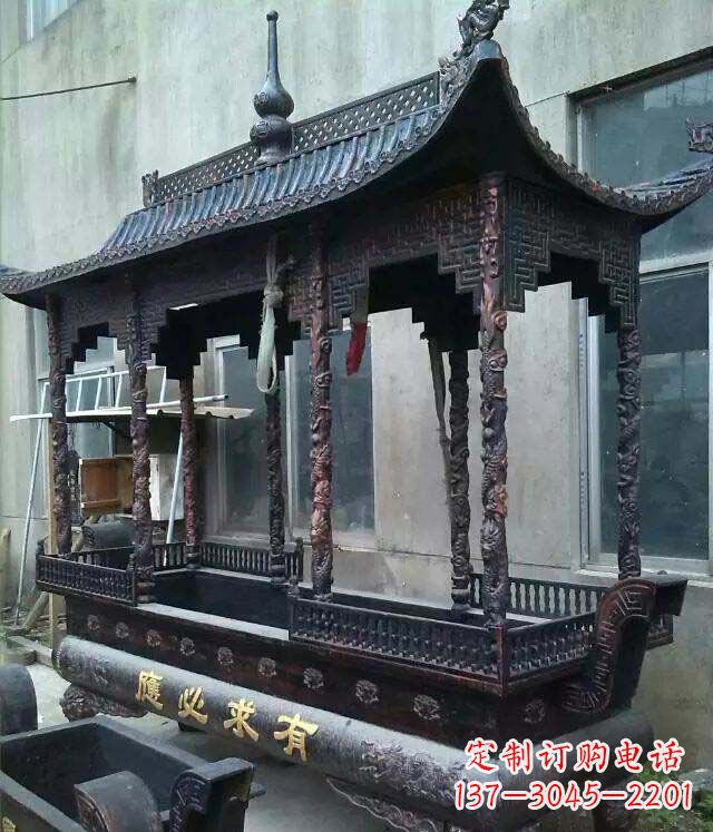 南阳铸铜寺庙香炉铜雕 (2)