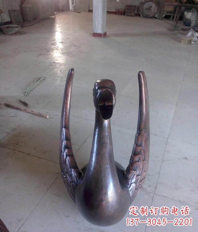 南阳铸铜天鹅公园动物铜雕