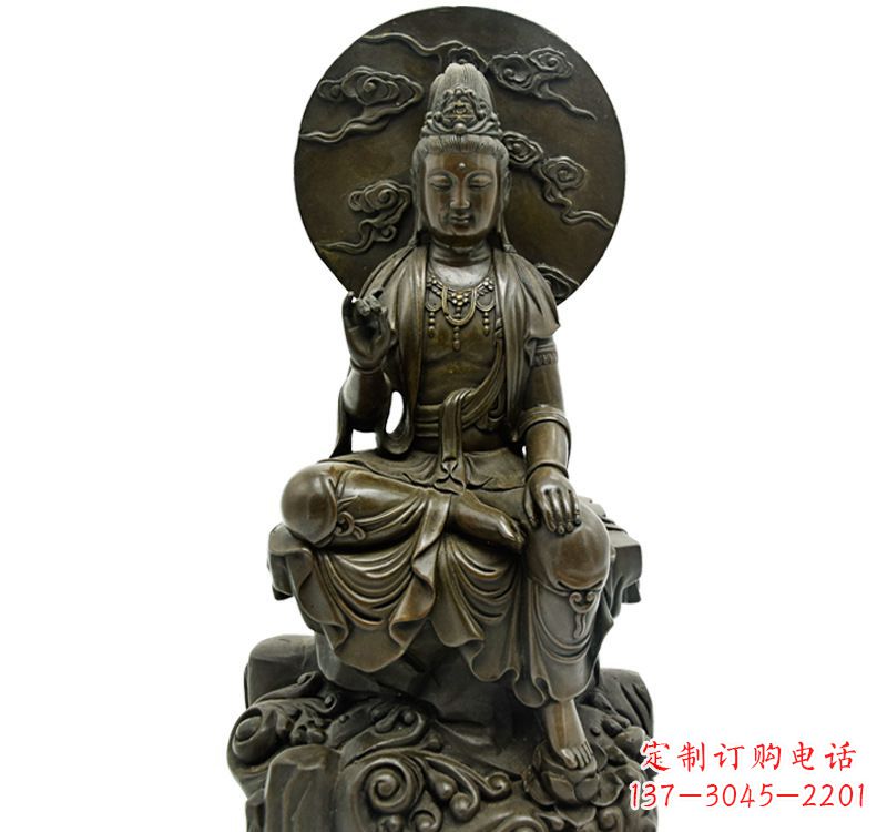 南阳自在观音菩萨仿古铜雕佛像