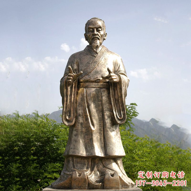 南阳祖冲之纯铜雕像