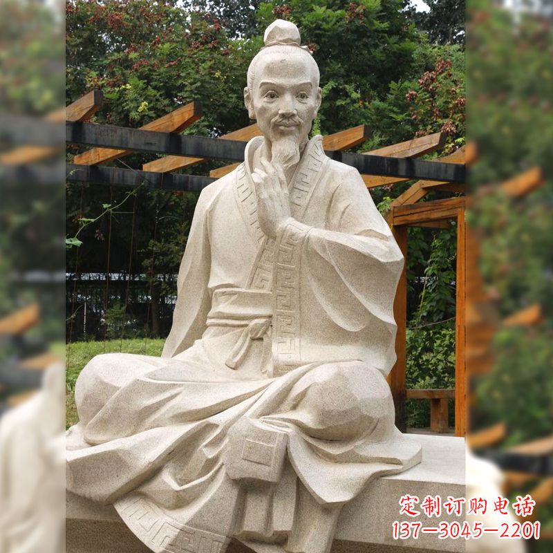 南阳祖冲之石雕塑像-园林人物历史名人雕像